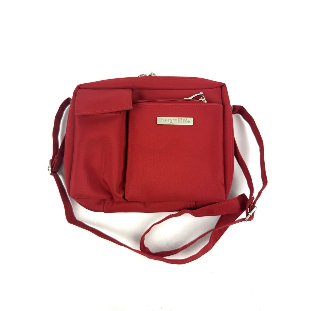 Baggallini Red Crossbody Bag Convertible Belt Bag Organizer Travel Retired